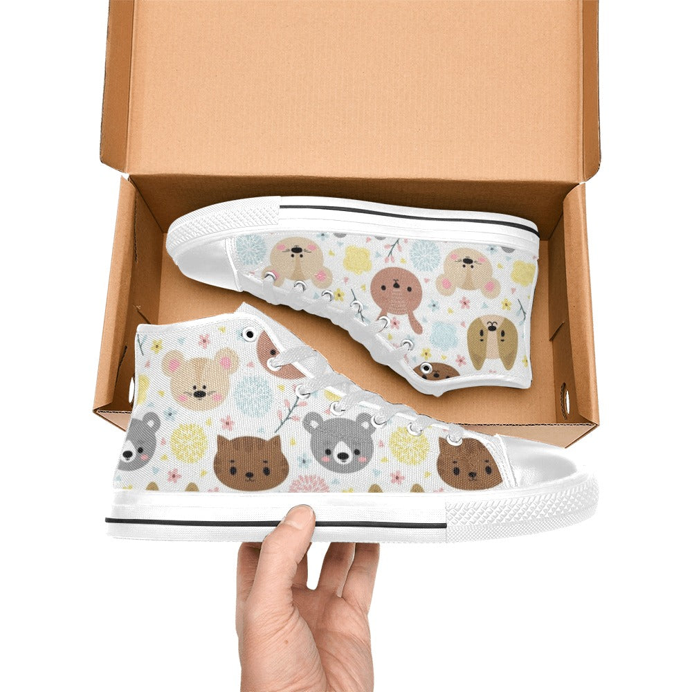 Baby Animals - Kids' High Top Canvas Shoes Kids High Top Canvas Shoes animal Printed Offshore