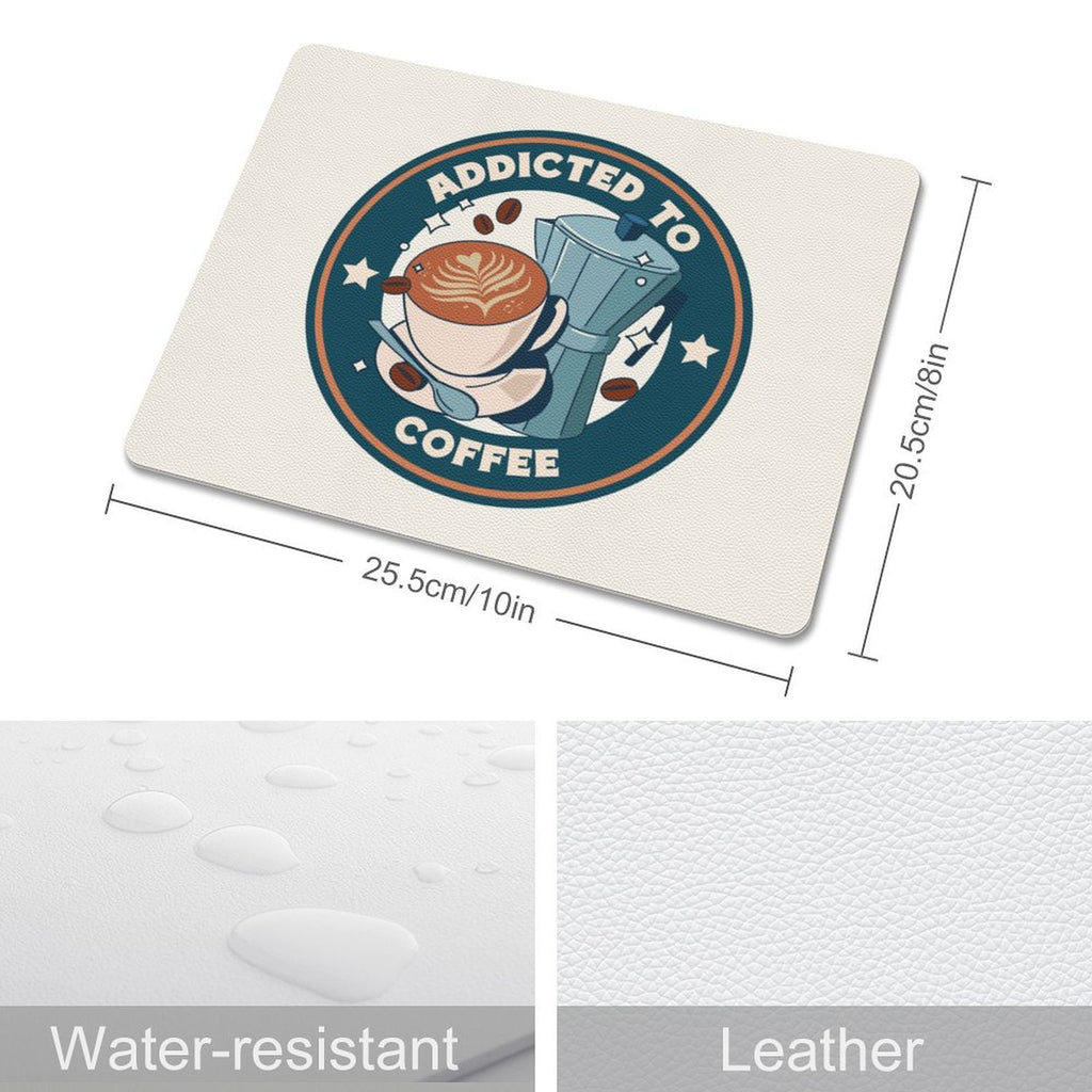 Addicted To Coffee Leather Mouse Pad Leather Mouse Pad Coffee Printed Offshore