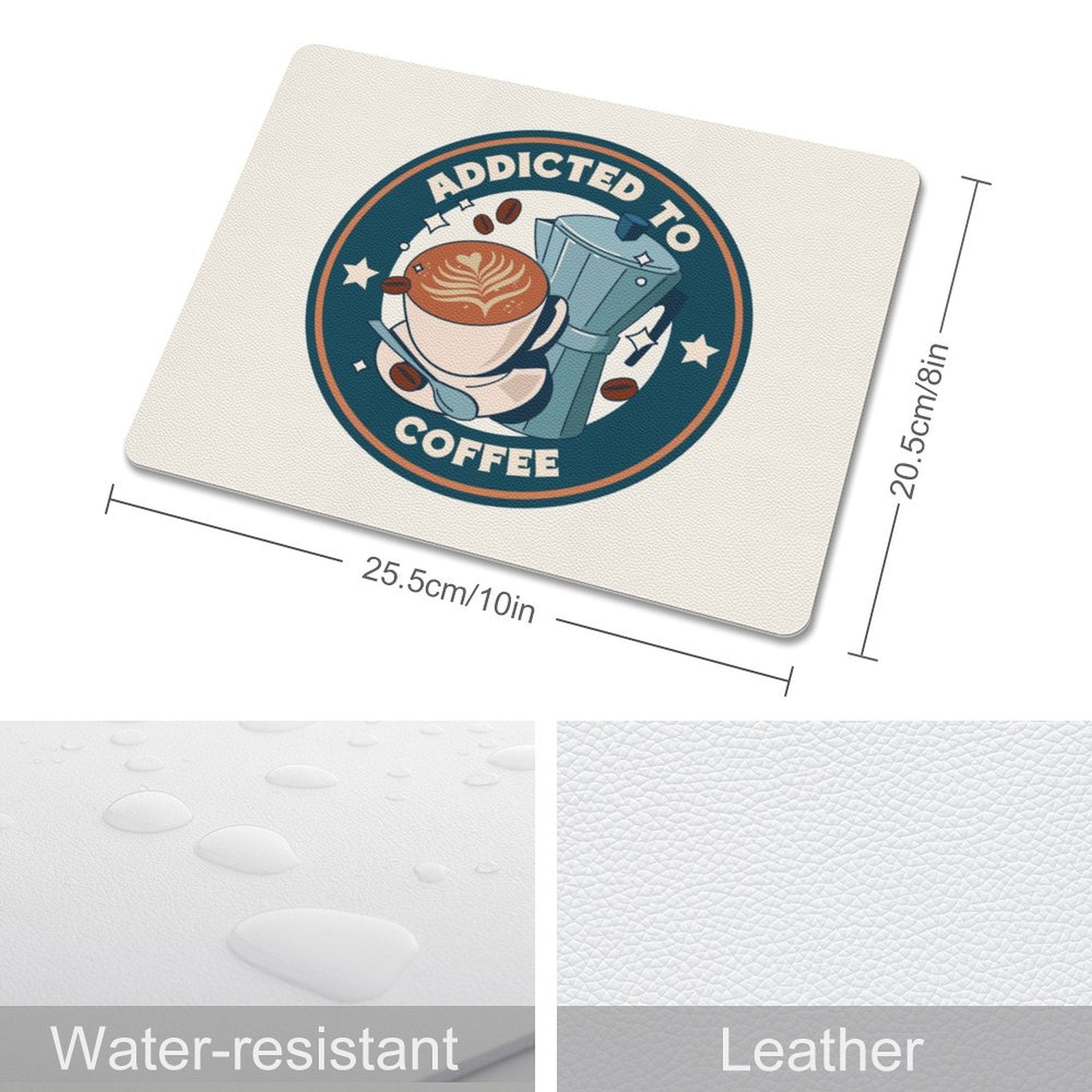 Addicted To Coffee Leather Mouse Pad Leather Mouse Pad Coffee Printed Offshore
