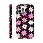 Pink Daisies On Black - Apple iPhone Tough case iPhone 12 Pro Max iPhone Tough Case Globally Fulfilled Plants
