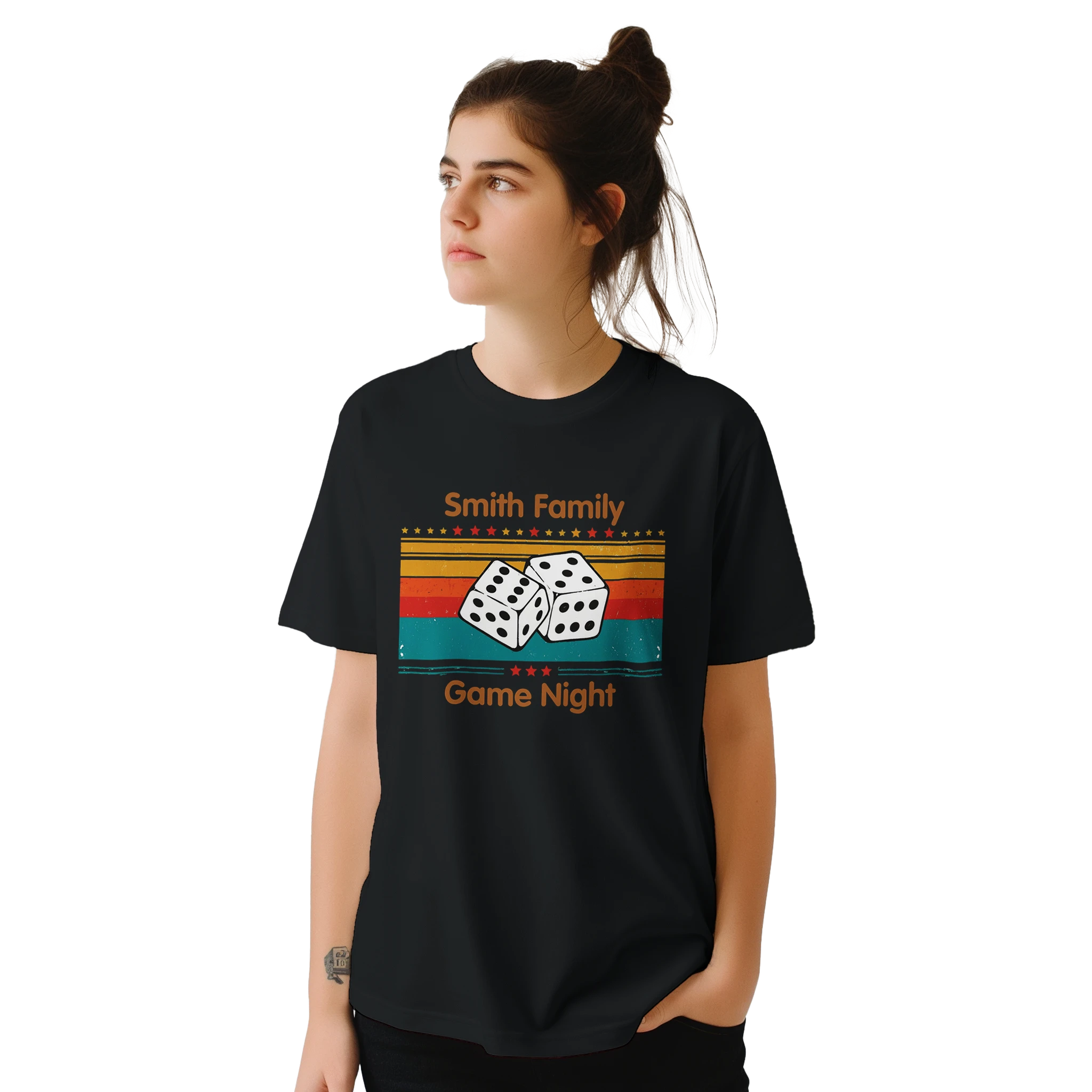 Personalised - Dice, Family Games Night - Classic Unisex Crewneck T-shirt | Gildan® 64000 Personalised T-shirt customise Games Globally Fulfilled personalise