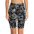 Monsters In Black And White Women's Bike Shorts With Side Pockets Women's Bike Shorts Printed Offshore Sci Fi
