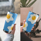 Fried Eggs - 20oz Mobile Tumbler with Lid (Black Lock) 20oz Travel Mug Food Printed Offshore