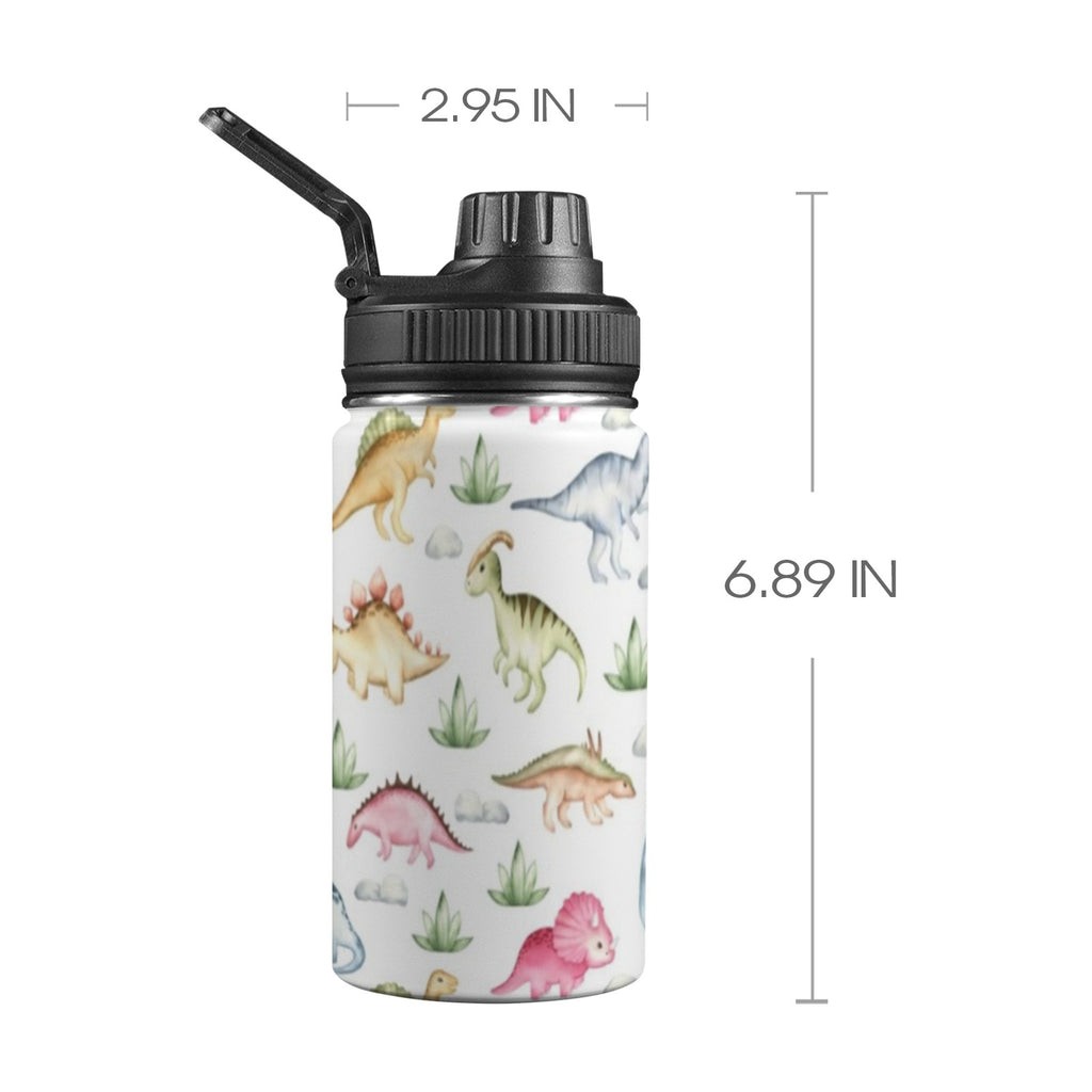 Dinosaur Garden - Kids Water Bottle with Chug Lid (12 oz) One Size Kids Water Bottle with Chug Lid animal Printed Offshore
