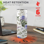 Blue Flowers 20oz Tall Skinny Tumbler with Lid and Straw