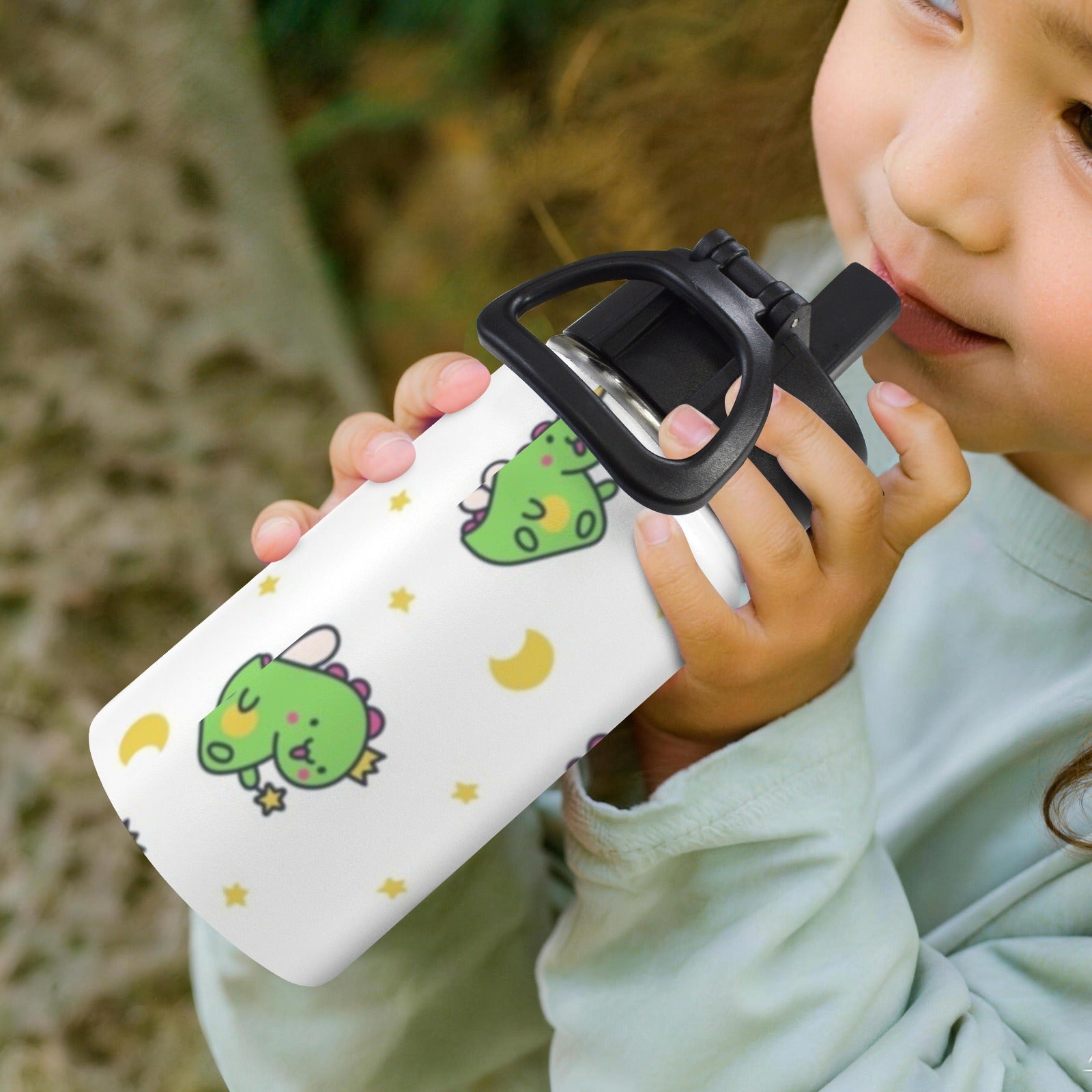 Dinosaur Fairy 12oz Kids Water Bottle with Straw Lid