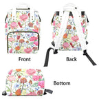 Australian Flowers - Multi-Function Backpack, Nappy / Diaper Bag