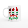Christmas Gnome, Season's Greetings - White 11oz Ceramic Mug Default Title Christmas Mug Christmas Globally Fulfilled