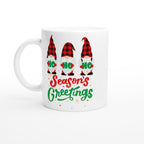 Christmas Gnome, Season's Greetings - White 11oz Ceramic Mug Default Title Christmas Mug Christmas Globally Fulfilled