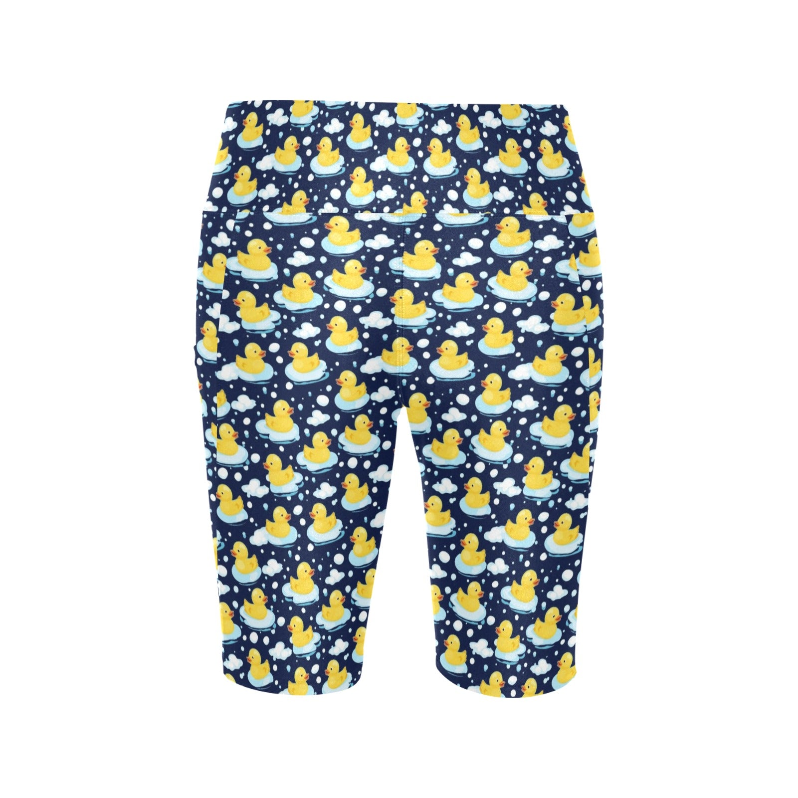 Rubber Ducks On Dark Women's Bike Shorts With Side Pockets