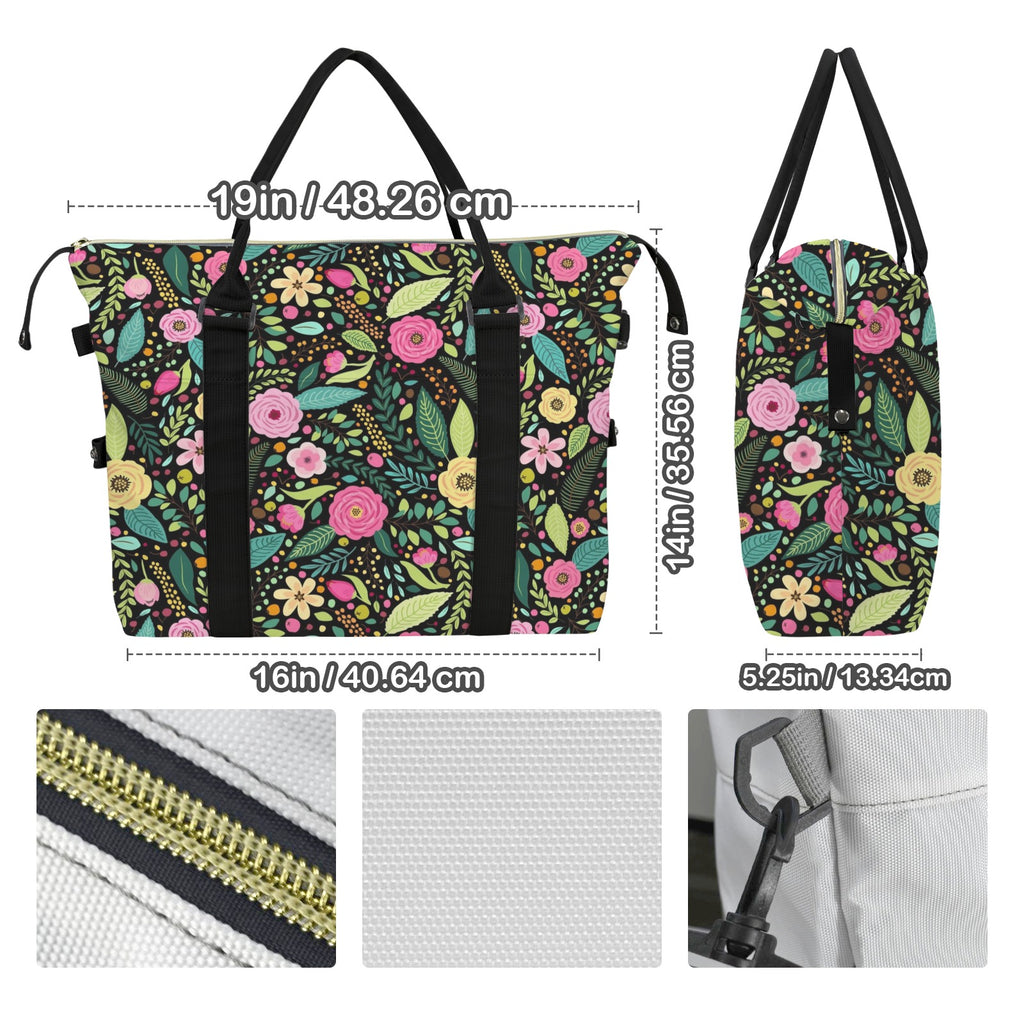 Bright Floral And Leaves Duffle Bag-Simple (Model 1715) Duffle Bag-Simple (1715)