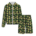 Cute Avocados Men's Lightweight Sun Hoodie & Shorts Set Men's Lightweight Sun Hoodie & Shorts Food Printed Offshore