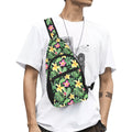 Frangipani Chest Bag One Size Cross Body Chest Bag Plants Printed Offshore