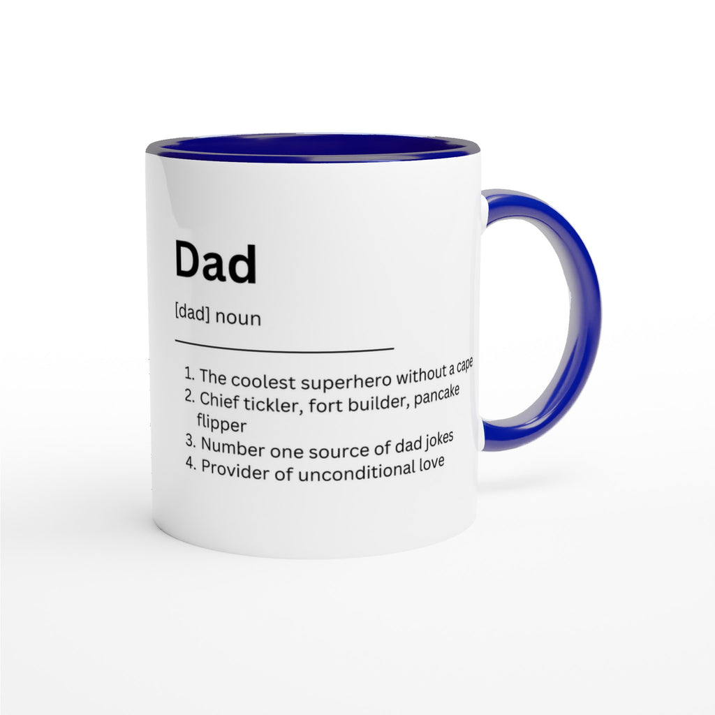 Dad Definition - White 11oz Ceramic Mug with Colour Inside Colour 11oz Mug Dad Globally Fulfilled