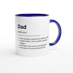 Dad Definition - White 11oz Ceramic Mug with Colour Inside Colour 11oz Mug Dad Globally Fulfilled