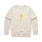 Retro Microphone - AS Colour Stencil Crew Sweatshirt Ecru Sweatshirt Music Printed In Australia Retro