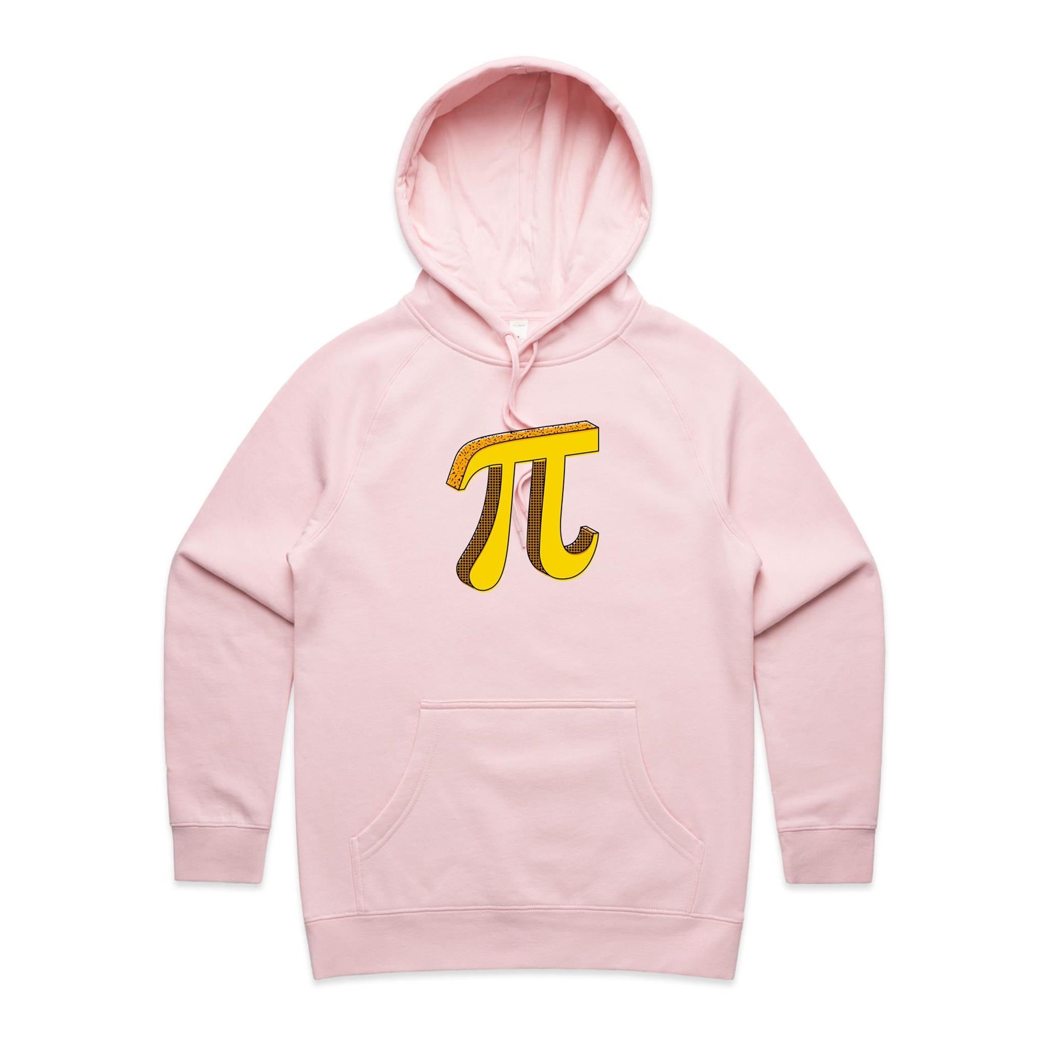 Pi - Womens Hoodie Pink Womens Hoodie Maths Printed In Australia Science