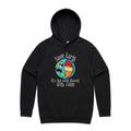 Save Earth, Its The Only Planet With Cake Men's AS Colour Hoodie Black Mens Hoodie Environment Food Printed In Australia