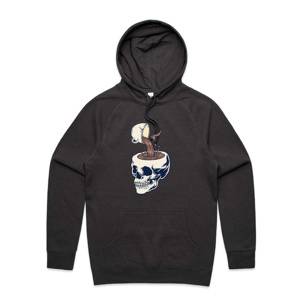 Coffee Skull - Mens Hoodie Coal Mens Hoodie Coffee Printed In Australia