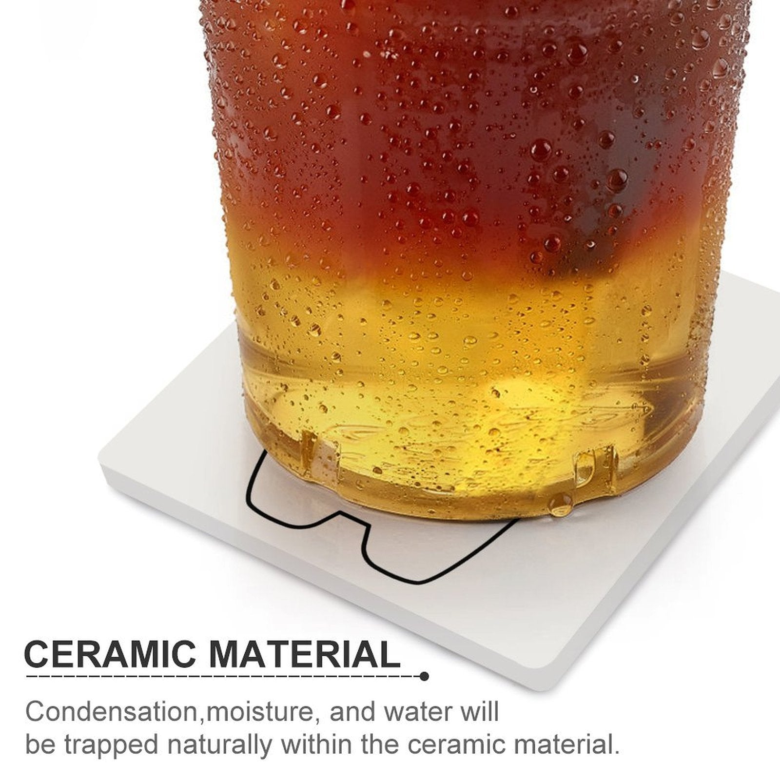 Cool Cat - Ceramic Coasters (Square) Ceramic Coasters animal Printed Offshore