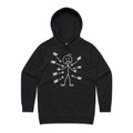 Ow! Everything Hurts Stick Figure Women's AS Colour Hoodie Black Womens Hoodie Printed In Australia