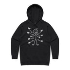 Ow! Everything Hurts Stick Figure Women's AS Colour Hoodie Black Womens Hoodie Printed In Australia