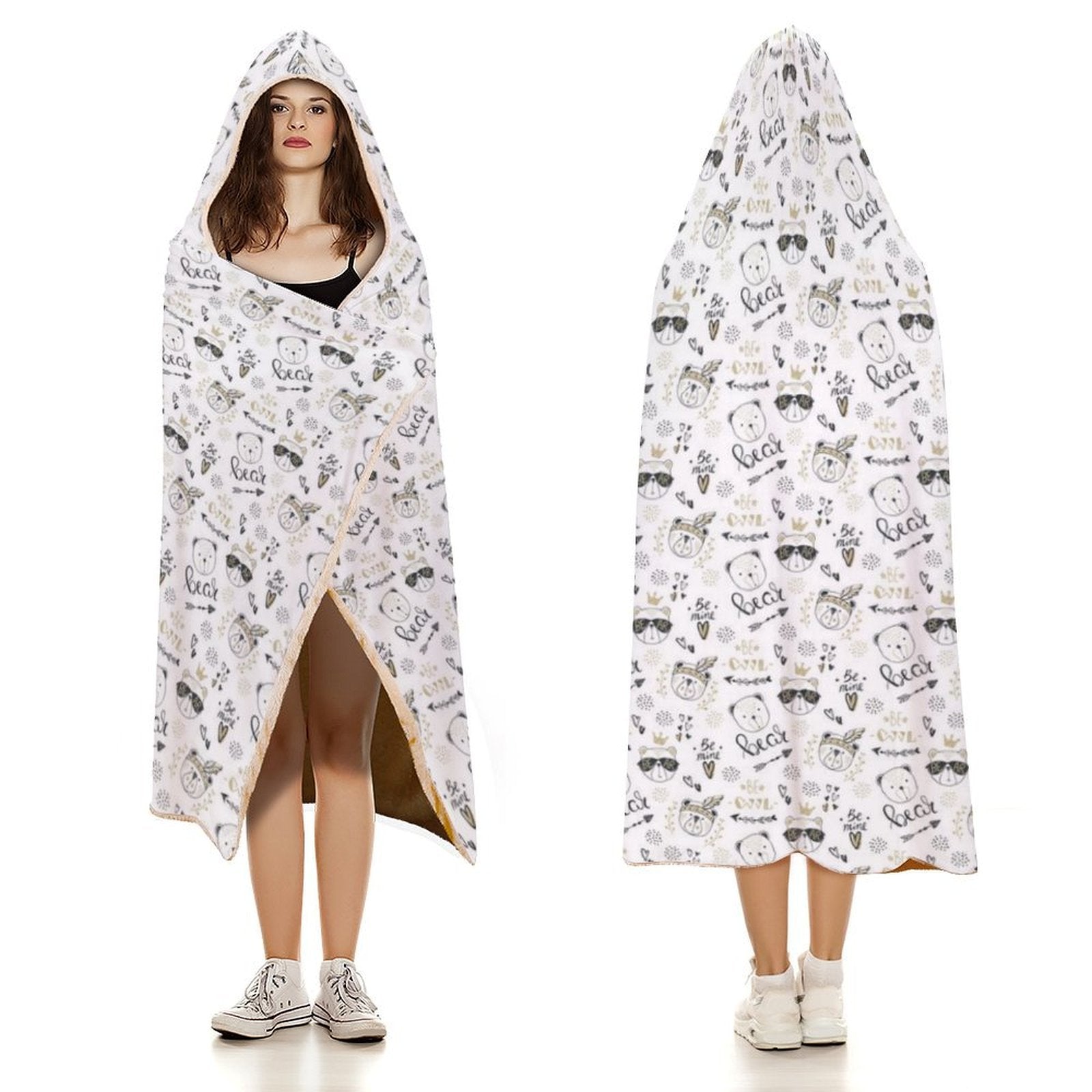 Bears Kids Hooded Blanket 100cm x 130cm