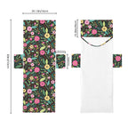 Bright Floral And Leaves Beach Chair Towel Cover with Side Pockets