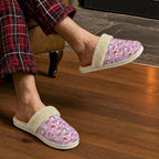Fast Food Men's Fur Trim Thick-Sole Indoor Slippers Men's Fur Trimmed Slippers Food Printed Offshore