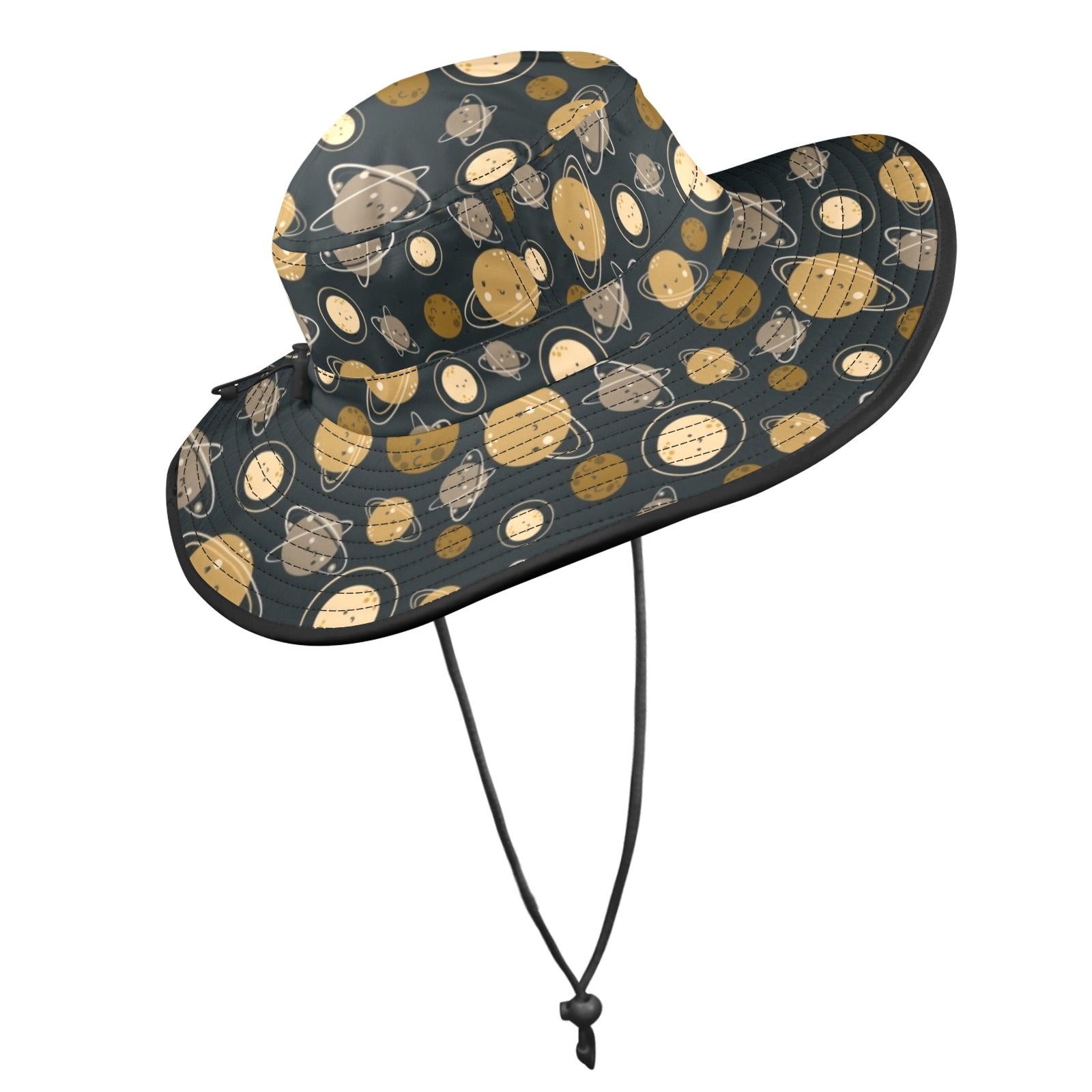 Planets Wide Brim Bucket Hat Wide Brim Bucket Hat Printed Offshore Space
