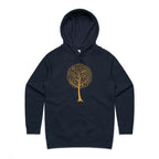Music Tree - Womens Hoodie Navy Womens Hoodie Music Printed In Australia