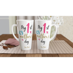 Personalised - My First Mother's Day - White Latte 17oz Ceramic Mug Personalised Latte Mug customise Globally Fulfilled Mum personalise