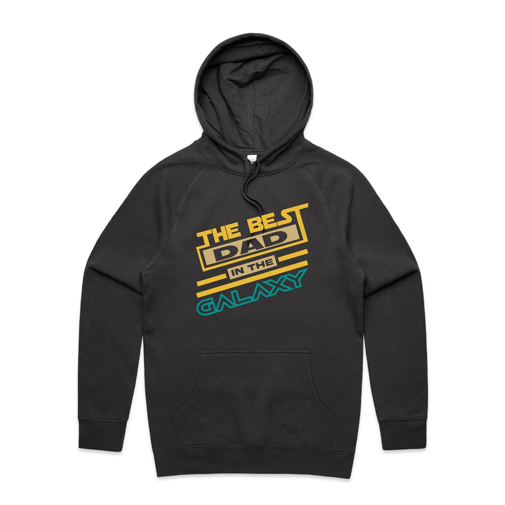 The Best Dad In The Galaxy - Mens Hoodie Coal Mens Hoodie Dad Printed In Australia