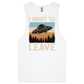 UFO I Want To Leave Men's AS Colour Drop Arm Tank Top Tee