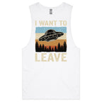 UFO I Want To Leave Men's AS Colour Drop Arm Tank Top Tee