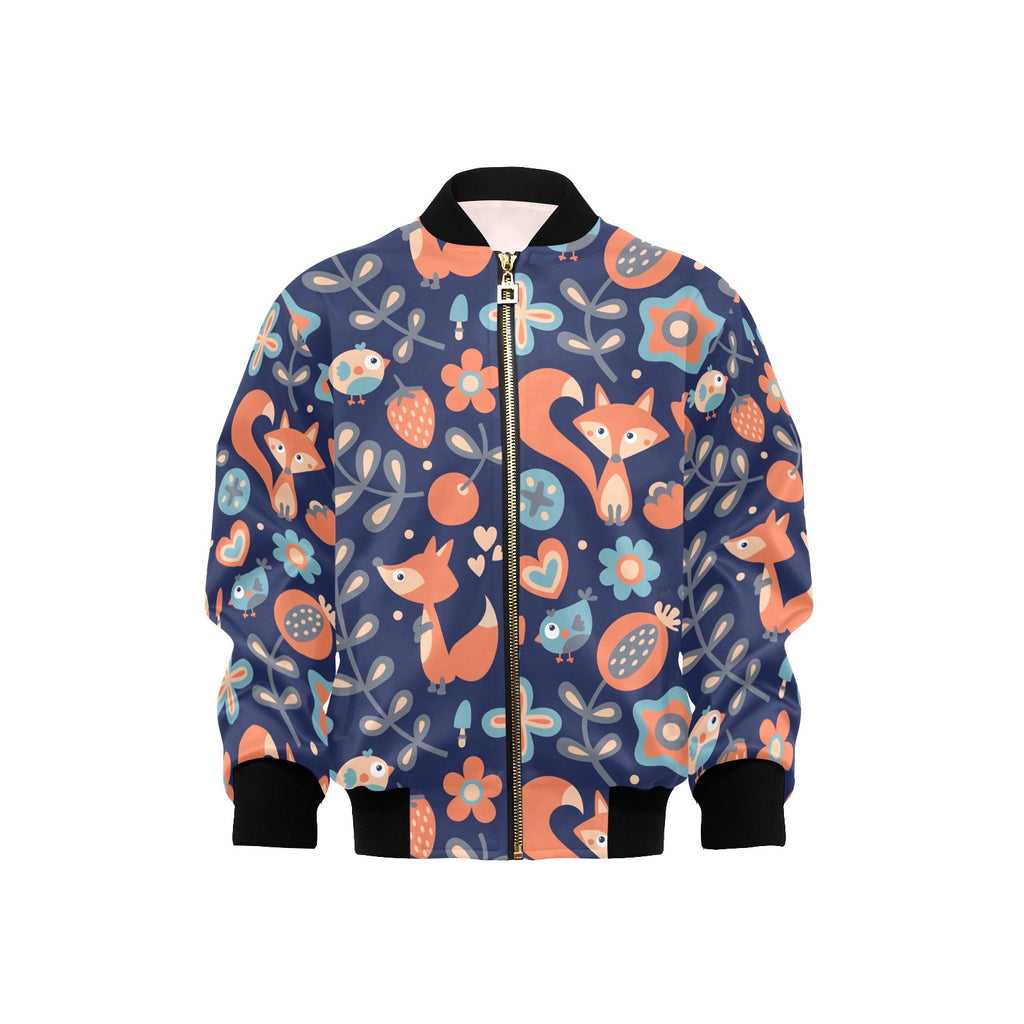 Cute Fox Kids Bomber Jacket XL Kids Bomber Jacket animal Printed Offshore