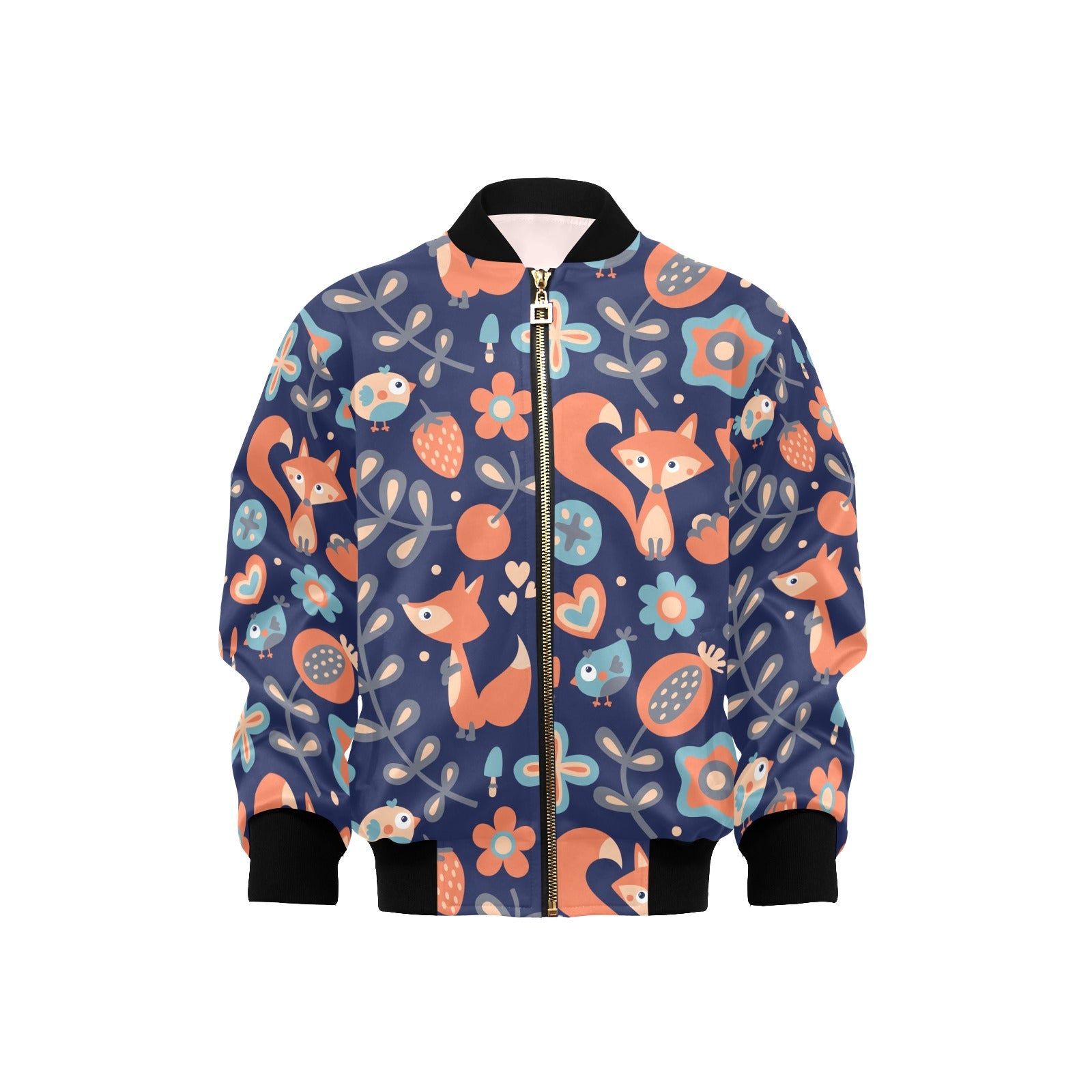Cute Fox Kids Bomber Jacket XL Kids Bomber Jacket animal Printed Offshore