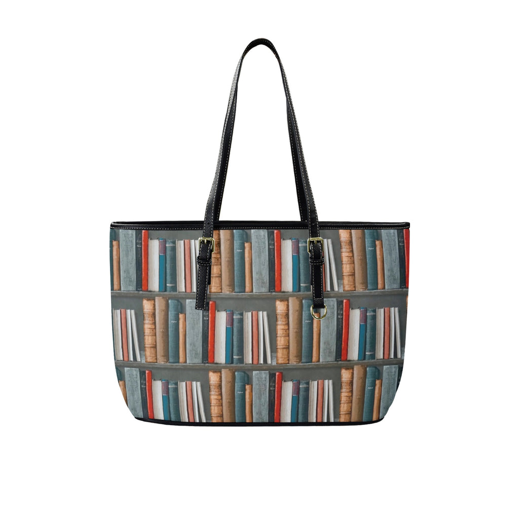 Books - Leather Tote Bag-Large