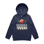 Astronaut Zebra Crossing In Space - Kids Hoodie Midnight Blue Kids Hoodie Printed In Australia Space