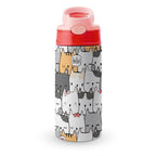 Cat Hello - Little Kids Water Bottle pink 350ml Little Kids Water Bottle animal Printed Offshore