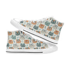 Cute Cat Faces Women's High Top Canvas Shoes Womens Classic High Top Shoes animal Printed Offshore