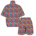 Comic Book Cells Women's Windbreaker Short Set Women's Windbreaker Short Set comic Printed Offshore
