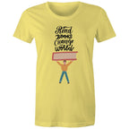 Read Books Change The World - Womens T-shirt Yellow Womens T-shirt Printed In Australia Reading
