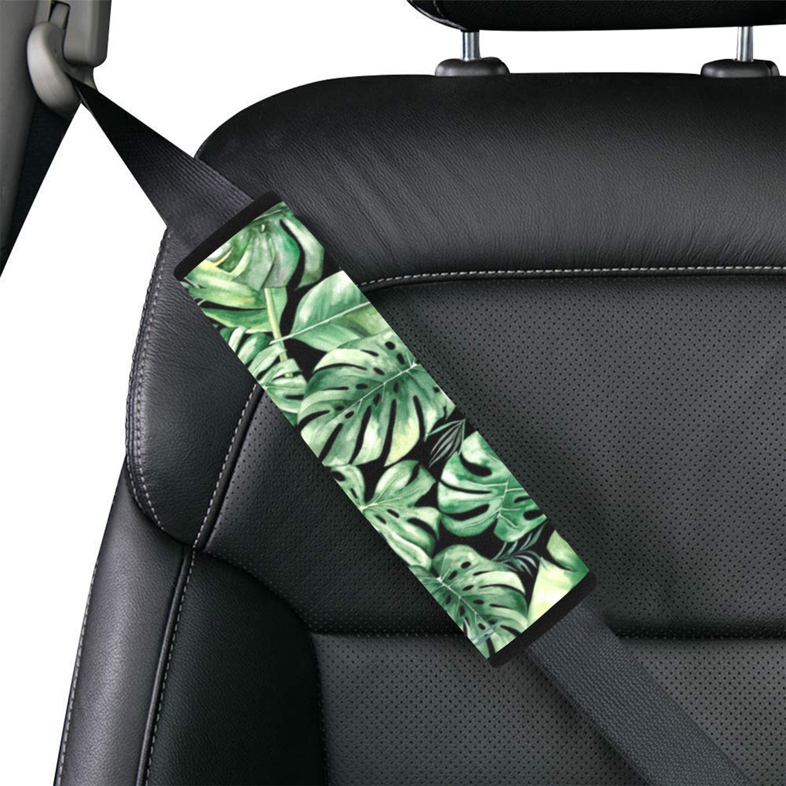 Jungle Leaves Car Seat Belt Cover 7''x10'' (Pack of 2) Car Seat Belt Cover 7x10 (Pack of 2) Plants Printed Offshore
