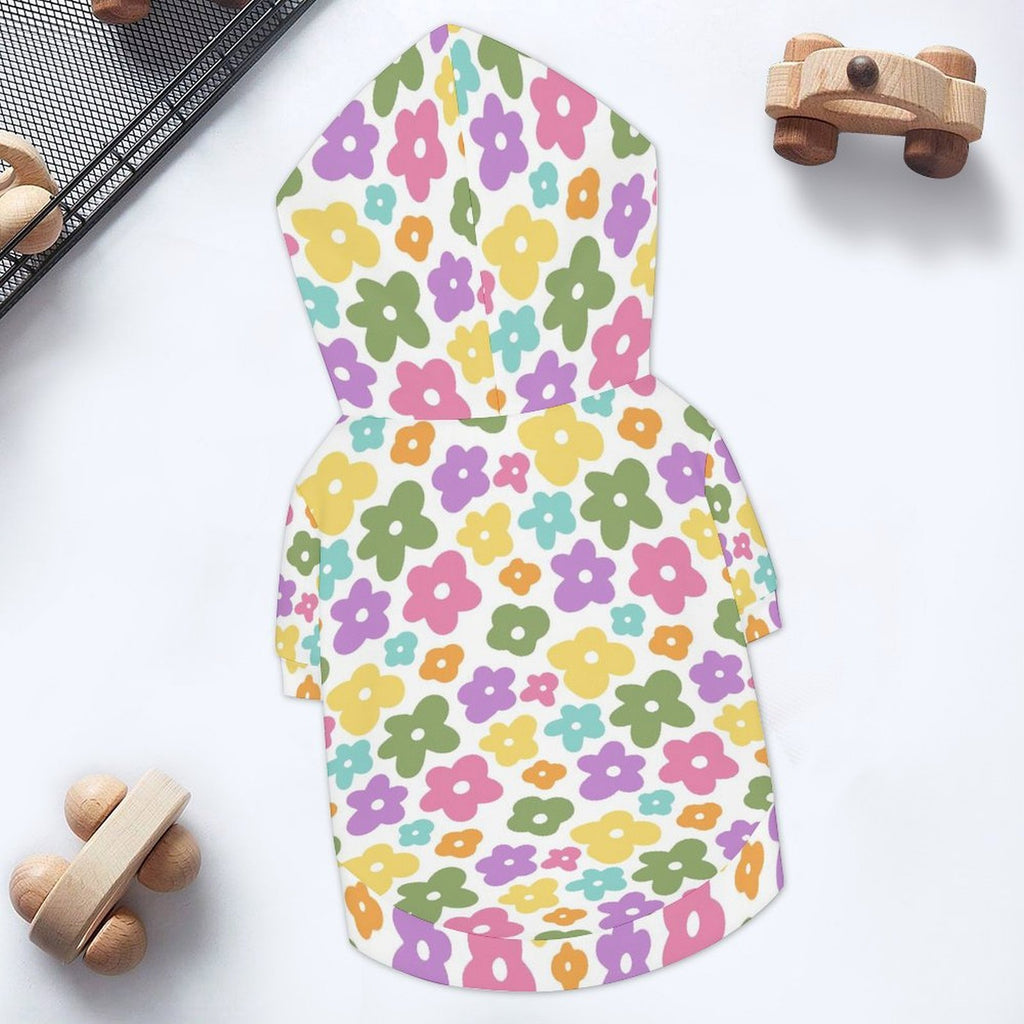 Pastel Flowers Pet Hoodie (Large Size)