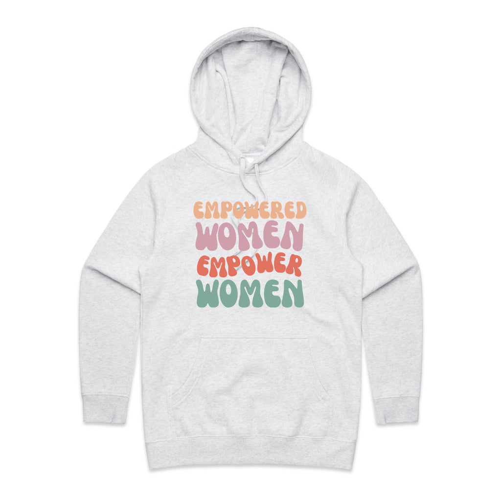 Empowered Women Empower Women - Womens Hoodie White Marle Womens Hoodie Positivity Printed In Australia