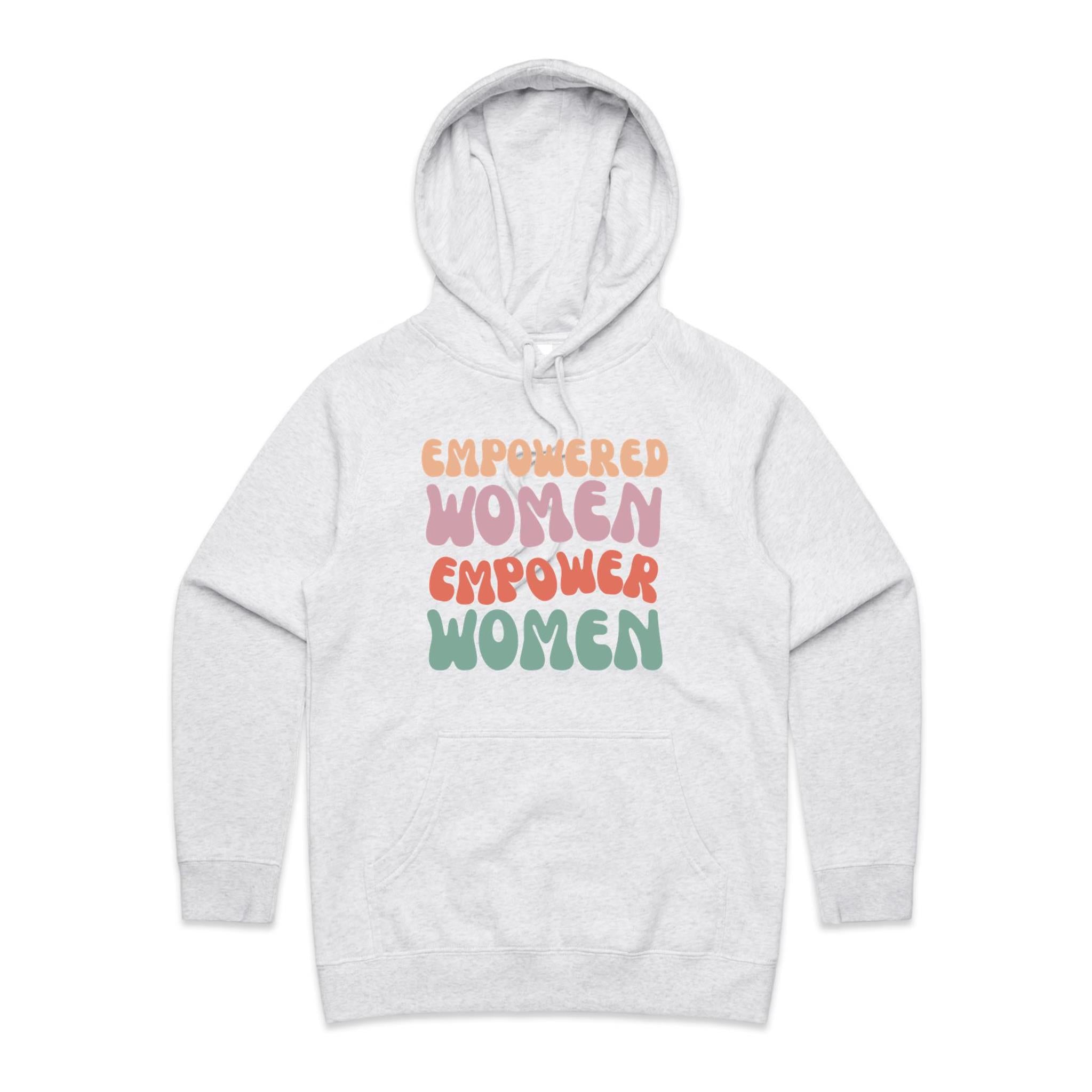Empowered Women Empower Women - Womens Hoodie White Marle Womens Hoodie Positivity Printed In Australia