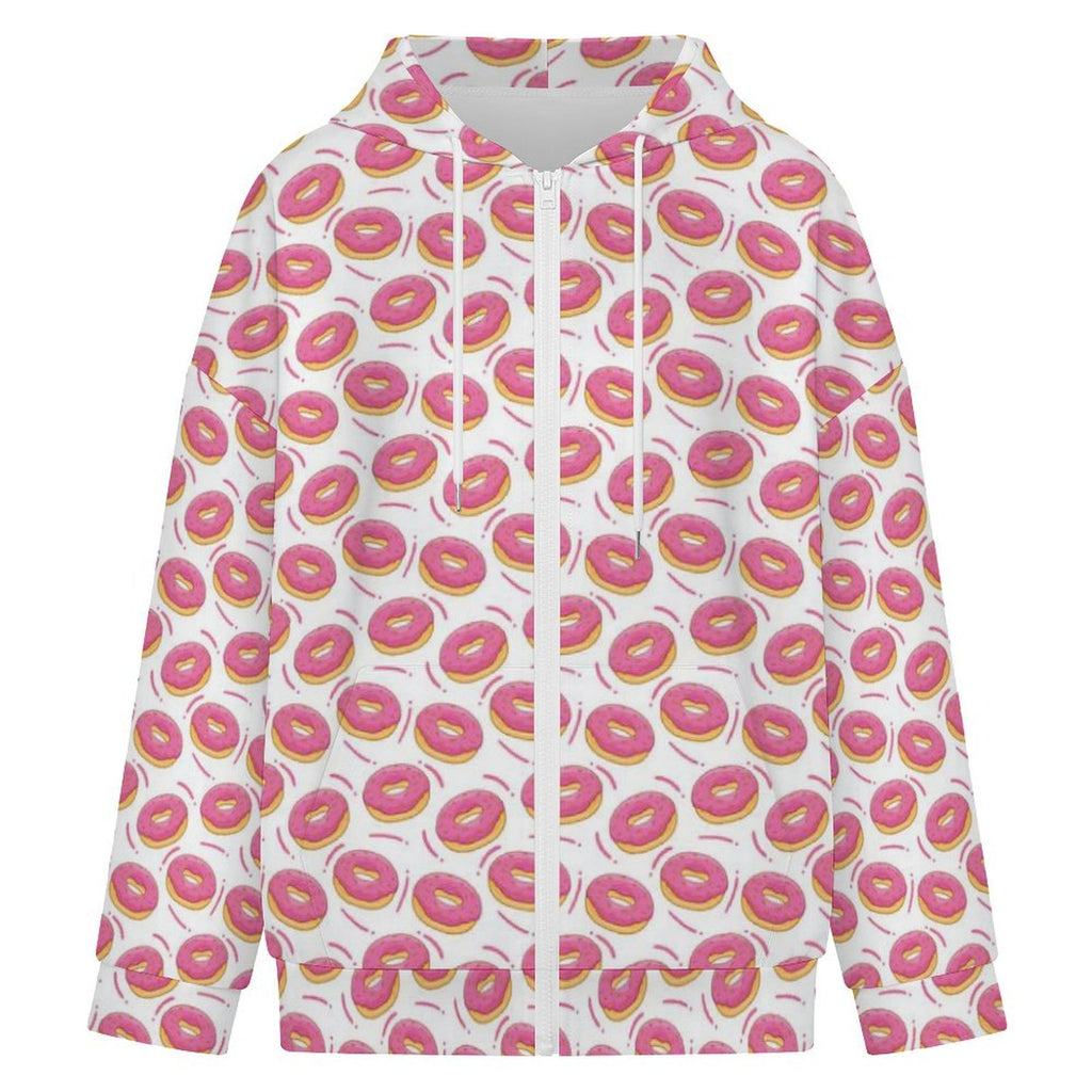 Pink Doughnuts Women's Full-Zip Hoodie