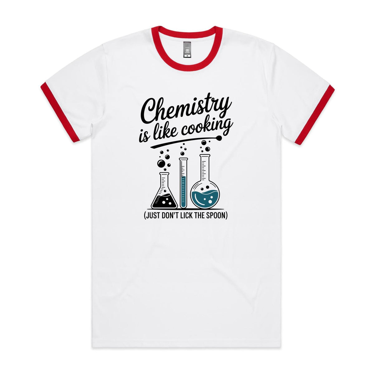 Chemistry Is Like Cooking AS Colour Staple Ringer Tee