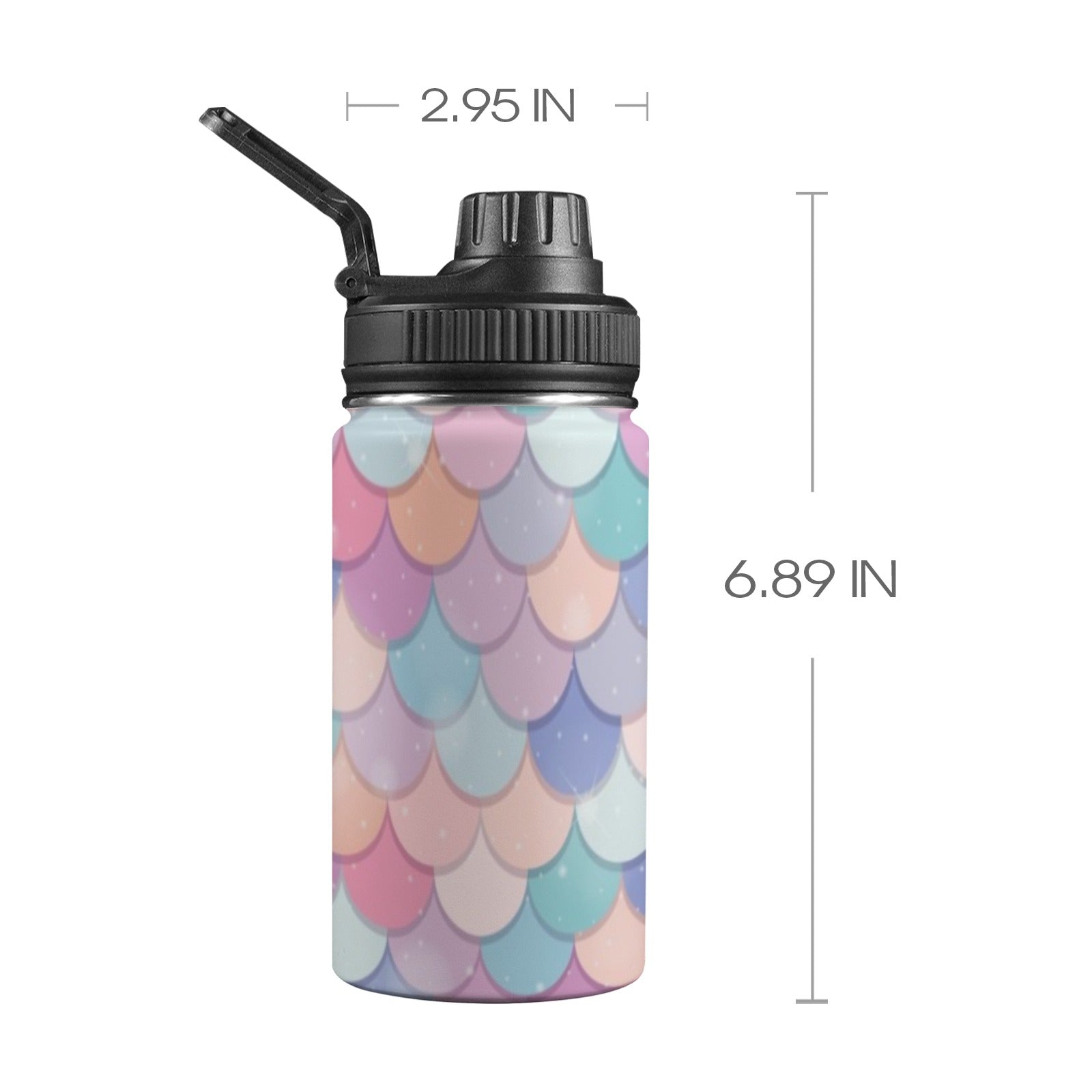 Mermaid Scales Kids Water Bottle with Chug Lid (12 oz) One Size Kids Water Bottle with Chug Lid Printed Offshore